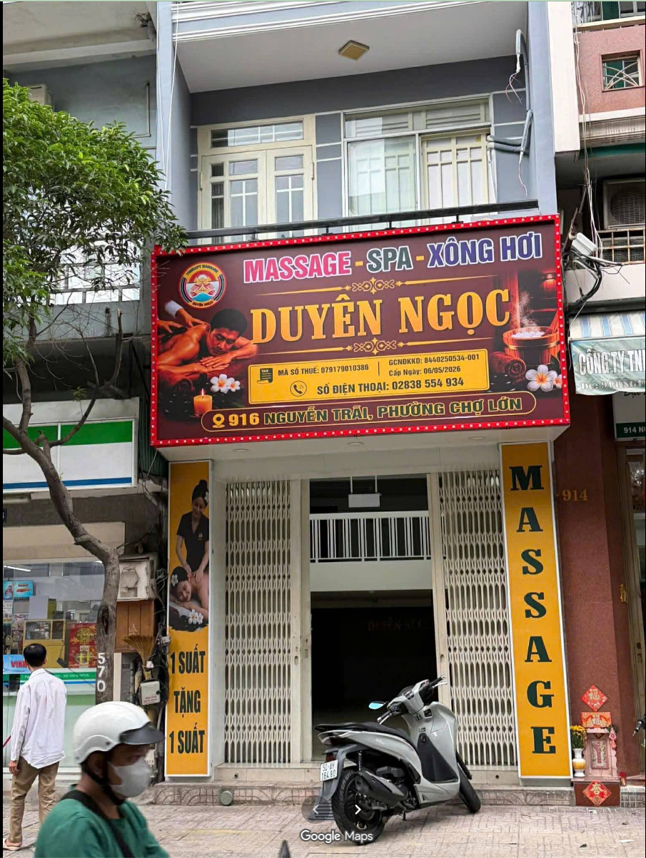 Mặt tiền Massage Duyên Ngọc tại 916 Nguyễn Trãi